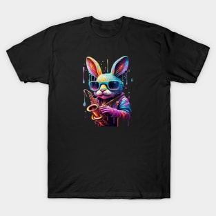 Cute Rabbit Playing Saxophone T-Shirt